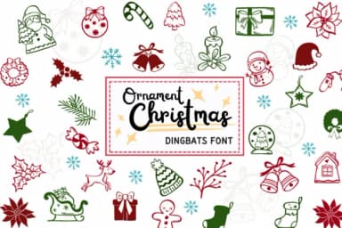 Ornament Christmas by PraewDesigns — Dingbats Font — thumbnail 1
