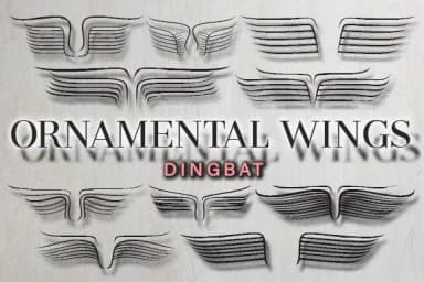 Ornamental Wings by vladimirnikolic — Dingbats Font — thumbnail 1