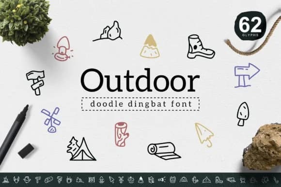Outdoor by YandiDesigns — Dingbats Font