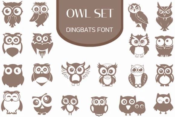 Owl Set by Heartcraft Atelier — Dingbats Font