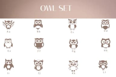 Owl Set by Heartcraft Atelier — Dingbats Font — thumbnail 2