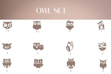 Owl Set by Heartcraft Atelier — Dingbats Font — thumbnail 4