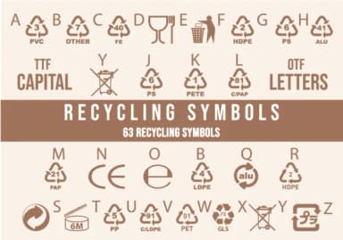Packaging Recycling Symbols - Codes by Minimalistartstudio — Dingbats Font — thumbnail 2