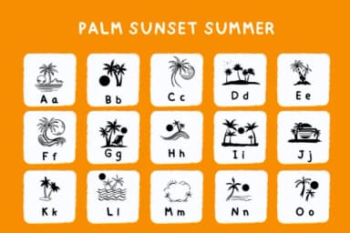 Palm Sunset Summer by Bee piyanuch — Dingbats Font — thumbnail 2