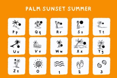 Palm Sunset Summer by Bee piyanuch — Dingbats Font — thumbnail 3