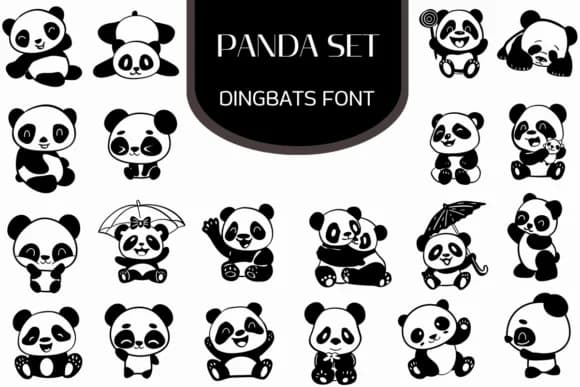 Panda Set by Heartcraft Atelier — Dingbats Font