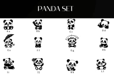 Panda Set by Heartcraft Atelier — Dingbats Font — thumbnail 2