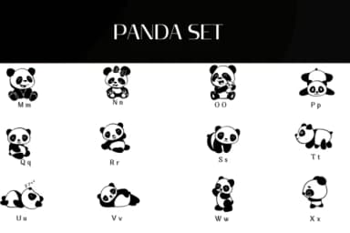 Panda Set by Heartcraft Atelier — Dingbats Font — thumbnail 3