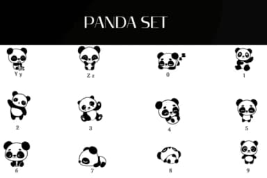 Panda Set by Heartcraft Atelier — Dingbats Font — thumbnail 4