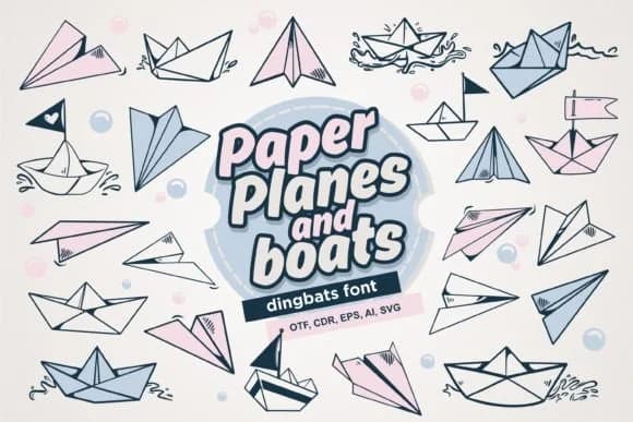 Paper Planes and Boats by onoborgol — Dingbats Font