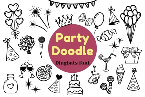 Party Doodle by Nun Sukhwan — Dingbats Font