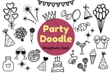 Party Doodle by Nun Sukhwan — Dingbats Font — thumbnail 1