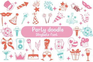 Party Doodle by Nongyao — Dingbats Font — thumbnail 1