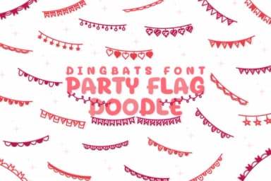 Party Flag Doodle by Chonada — Dingbats Font — thumbnail 1