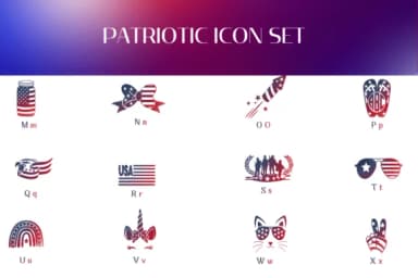 Patriotic Icon Set by Heartcraft Atelier — Dingbats Font — thumbnail 3