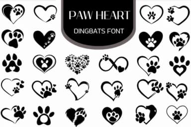 Paw Heart by Heartcraft Atelier — Dingbats Font — thumbnail 1