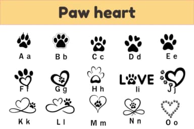 Paw Heart by Nun Sukhwan — Dingbats Font — thumbnail 2