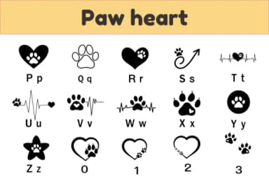 Paw Heart by Nun Sukhwan — Dingbats Font — thumbnail 3