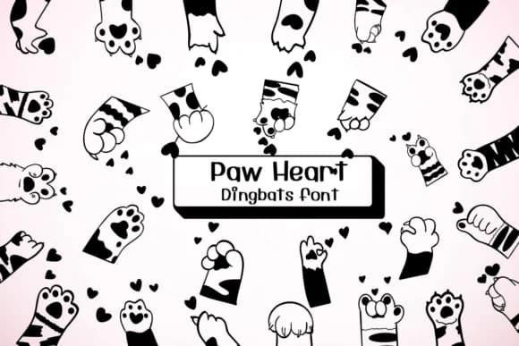 Paw Heart by Ketsarin — Dingbats Font