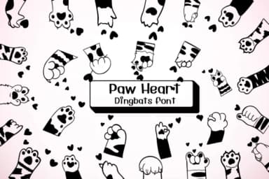 Paw Heart by Ketsarin — Dingbats Font — thumbnail 1