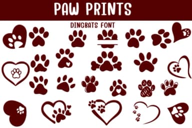 Paw Prints by Sontaya — Dingbats Font — thumbnail 1