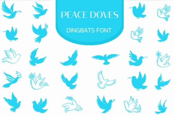 Peace Doves by Heartcraft Atelier — Dingbats Font