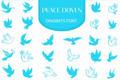 Peace Doves by Heartcraft Atelier — Dingbats Font — thumbnail 1