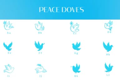 Peace Doves by Heartcraft Atelier — Dingbats Font — thumbnail 2