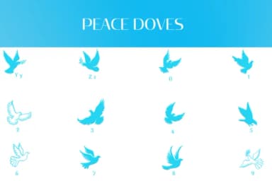Peace Doves by Heartcraft Atelier — Dingbats Font — thumbnail 4