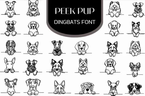 Peek Pup by Heartcraft Atelier — Dingbats Font