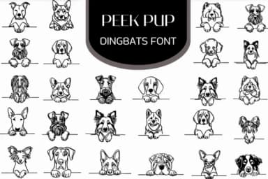 Peek Pup by Heartcraft Atelier — Dingbats Font — thumbnail 1
