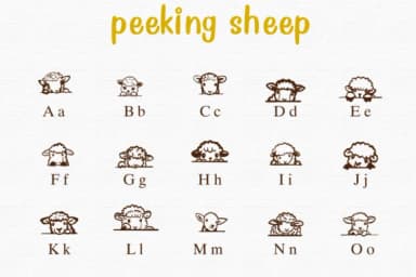 Peeking Sheep by Nongyao — Dingbats Font — thumbnail 2