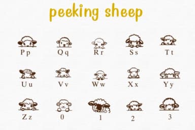 Peeking Sheep by Nongyao — Dingbats Font — thumbnail 3