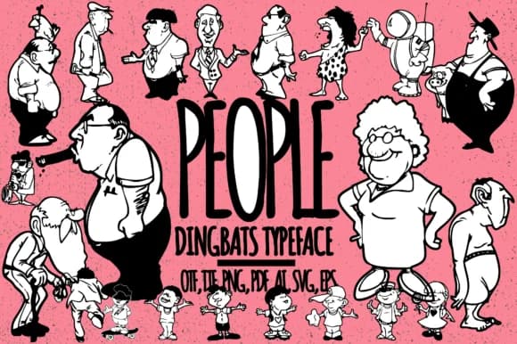People Cartoon by Minimalistartstudio — Dingbats Font