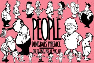 People Cartoon by Minimalistartstudio — Dingbats Font — thumbnail 1
