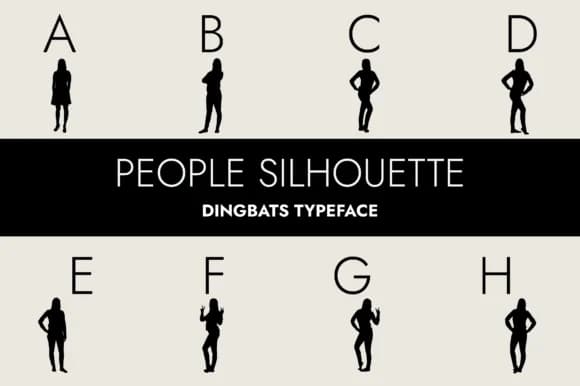 People Silhouettes by Minimalistartstudio — Dingbats Font