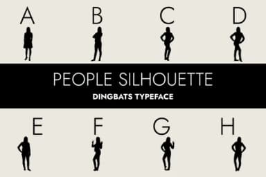 People Silhouettes by Minimalistartstudio — Dingbats Font — thumbnail 1