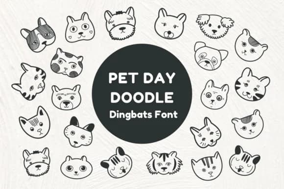 Pet Day Doodle by Nun Sukhwan — Dingbats Font