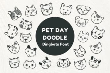 Pet Day Doodle by Nun Sukhwan — Dingbats Font — thumbnail 1