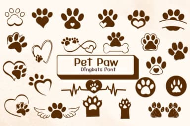Pet Paw by Ketsarin — Dingbats Font — thumbnail 1