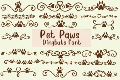 Pet Paws by Nongyao — Dingbats Font — thumbnail 1