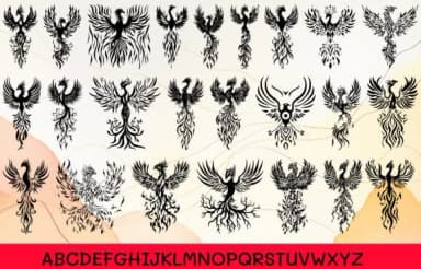 Phoenix Native American Tribal by MOMAT THIRTYONE — Dingbats Font — thumbnail 2