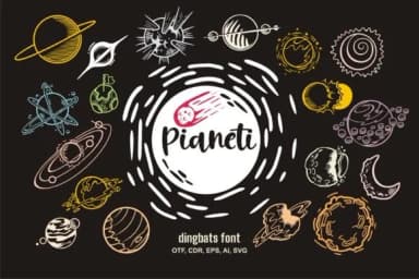 Pianeti by Onoborgol — Dingbats Font — thumbnail 1