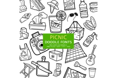 Picnic Doodle by digitalplannerland — Dingbats Font — thumbnail 1