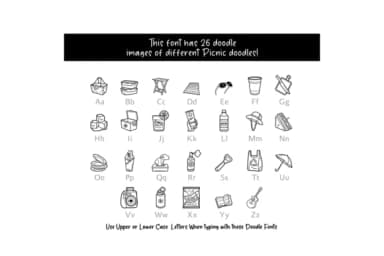 Picnic Doodle by digitalplannerland — Dingbats Font — thumbnail 2