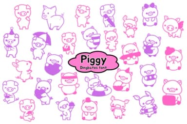 Piggy by Chonada — Dingbats Font — thumbnail 1