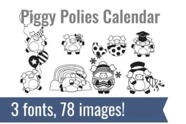 Piggy Polies Dingbats by Illustration Ink — Dingbats Font — thumbnail 3