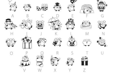 Piggy Polies Dingbats by Illustration Ink — Dingbats Font — thumbnail 5