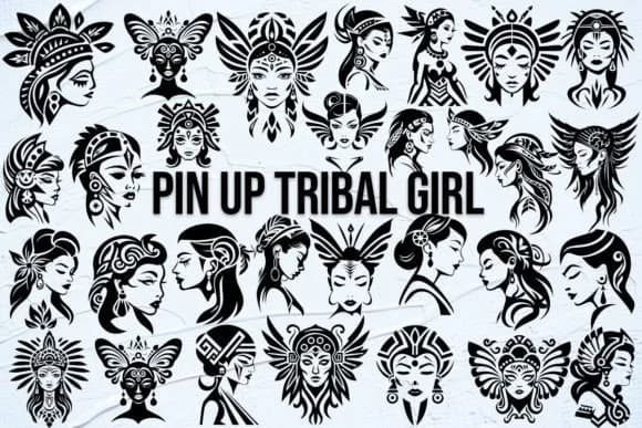 Pin-up Tribal Girl by MOMAT THIRTYONE — Dingbats Font