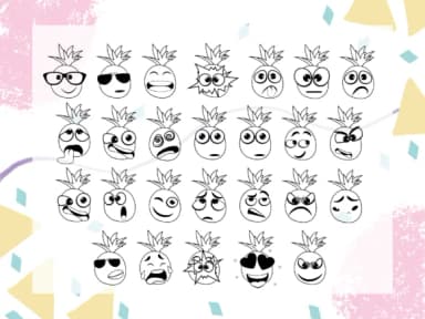 Pineapple Head by Happy Bamboo — Dingbats Font — thumbnail 2